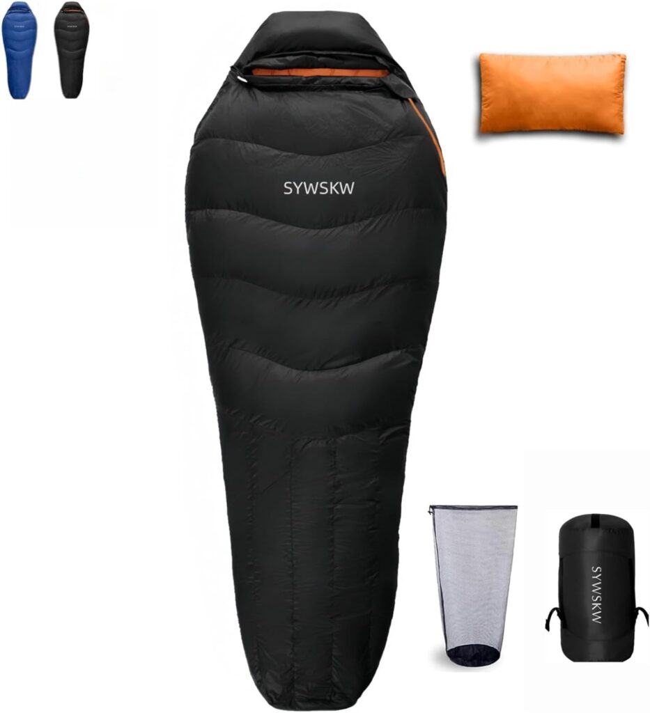 SYWSKW Down Sleeping Bag with Pillow for Backpacking