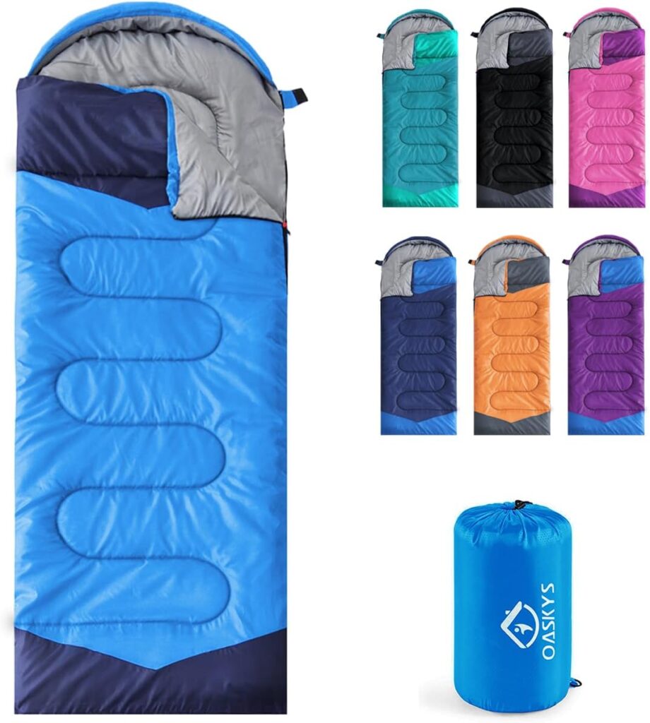 oaskys Camping Sleeping Bag - 3 Season Warm & Cool Weather